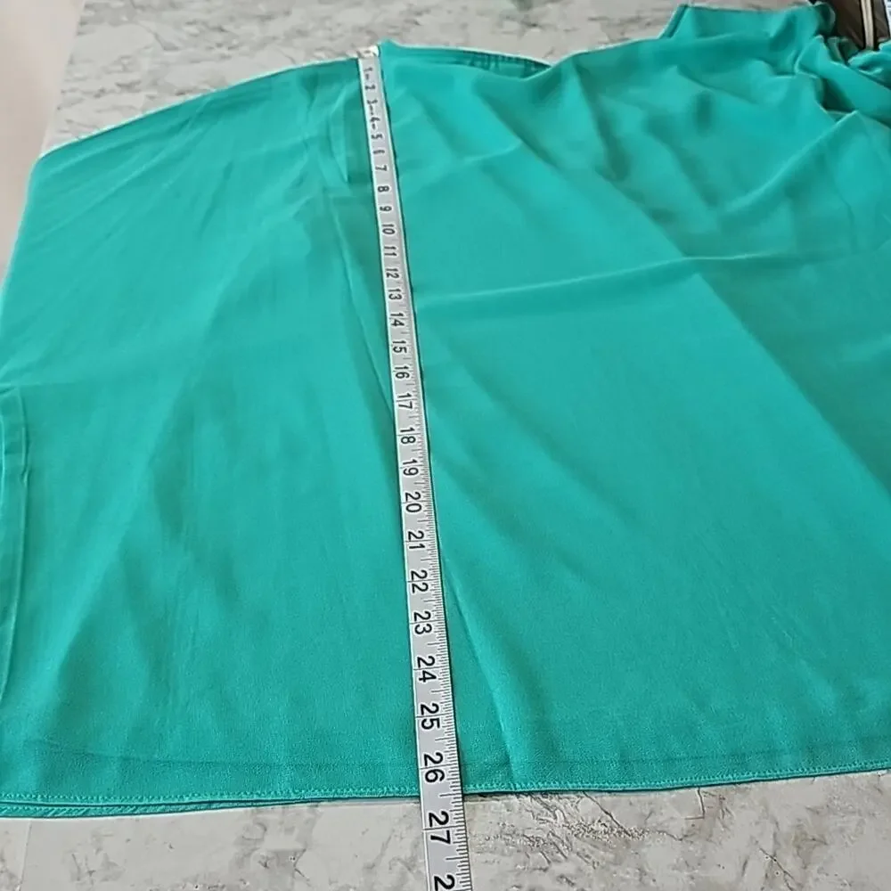 Womens Sz L Kelly Green Business Casual Office Church Tank Silver Gromet Top
